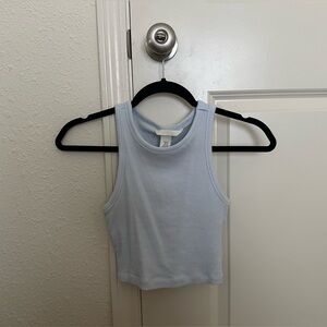 H&M Blue Fitted Crop Tank Top